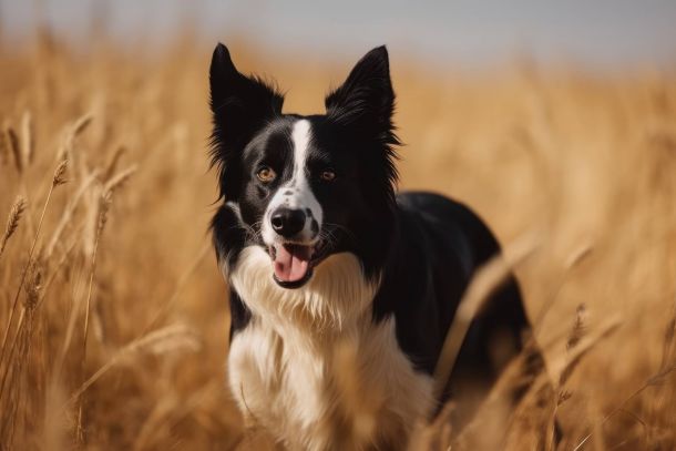 Alta Cosner Luxury Apartments with a happy border collie dog in a wheat field