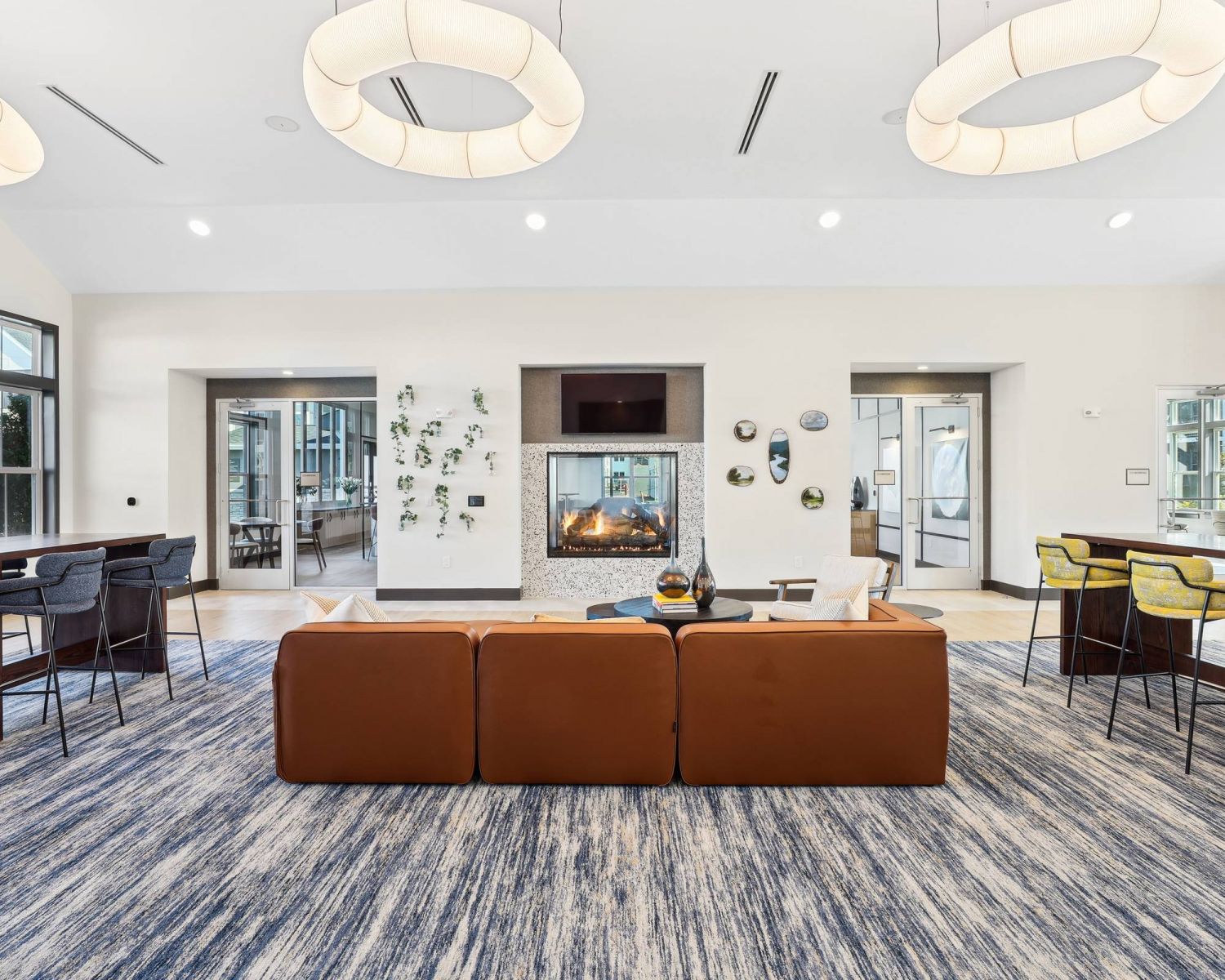 Alta Cosner great room with fireplace and TV